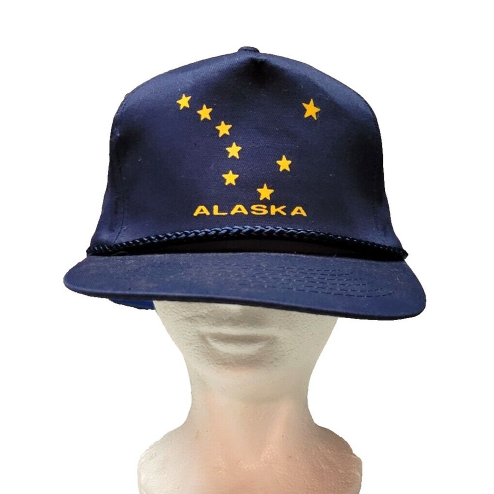 Headliners Alaska State Flag Rope Trucker Snapback Adjustable Hat Cap Blue